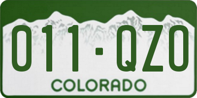 CO license plate 011QZO