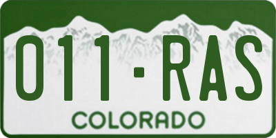 CO license plate 011RAS