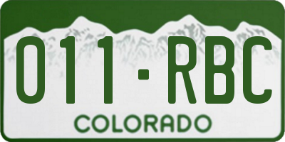 CO license plate 011RBC