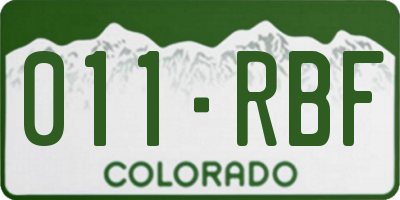 CO license plate 011RBF