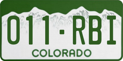 CO license plate 011RBI