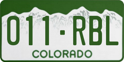 CO license plate 011RBL