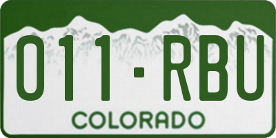 CO license plate 011RBU