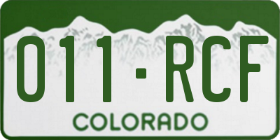 CO license plate 011RCF