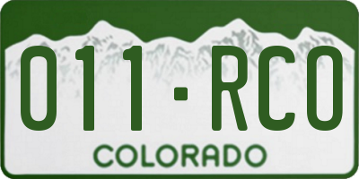 CO license plate 011RCO