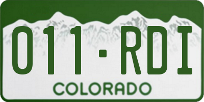 CO license plate 011RDI