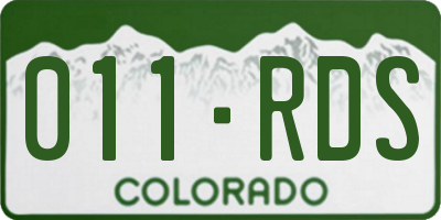 CO license plate 011RDS