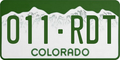 CO license plate 011RDT
