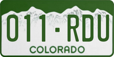CO license plate 011RDU