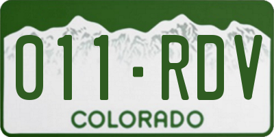 CO license plate 011RDV