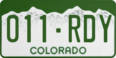 CO license plate 011RDY