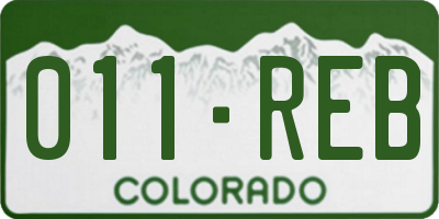 CO license plate 011REB
