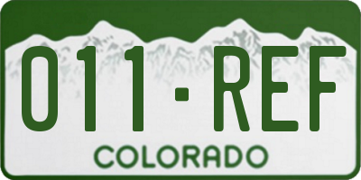 CO license plate 011REF