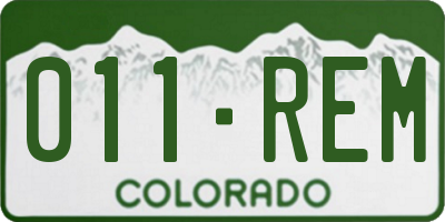 CO license plate 011REM