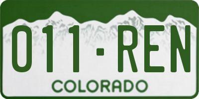 CO license plate 011REN