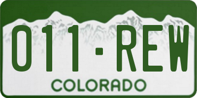 CO license plate 011REW