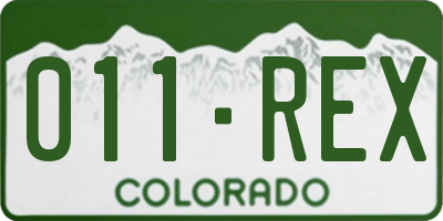 CO license plate 011REX