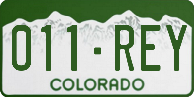 CO license plate 011REY
