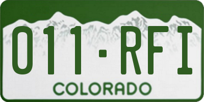 CO license plate 011RFI