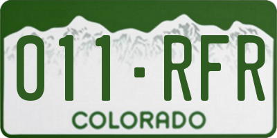 CO license plate 011RFR