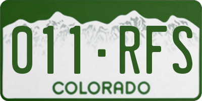 CO license plate 011RFS