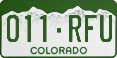 CO license plate 011RFU