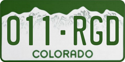 CO license plate 011RGD