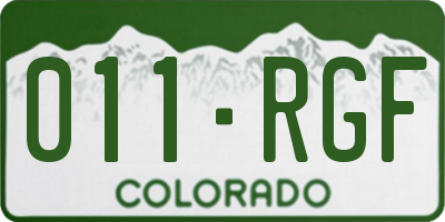 CO license plate 011RGF