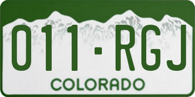 CO license plate 011RGJ