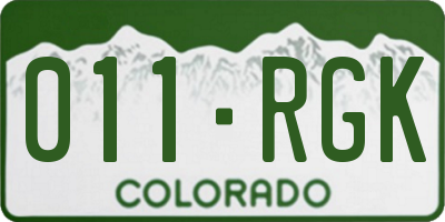CO license plate 011RGK