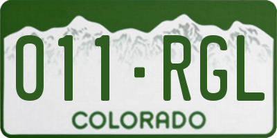 CO license plate 011RGL