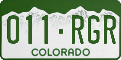 CO license plate 011RGR