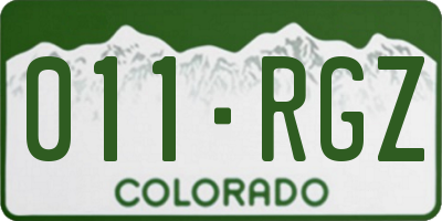 CO license plate 011RGZ