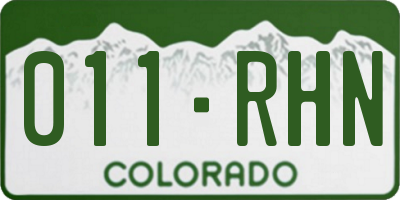CO license plate 011RHN