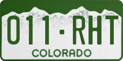 CO license plate 011RHT