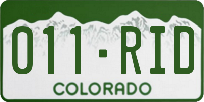 CO license plate 011RID