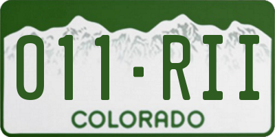 CO license plate 011RII