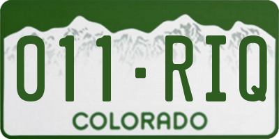 CO license plate 011RIQ