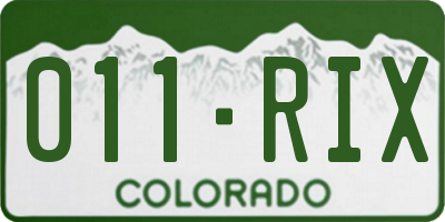CO license plate 011RIX