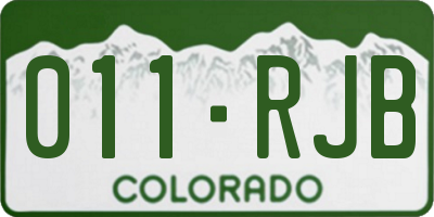 CO license plate 011RJB