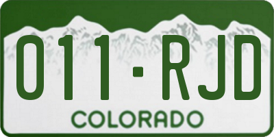 CO license plate 011RJD