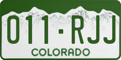 CO license plate 011RJJ