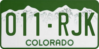 CO license plate 011RJK