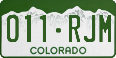 CO license plate 011RJM