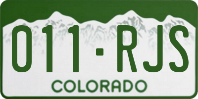 CO license plate 011RJS