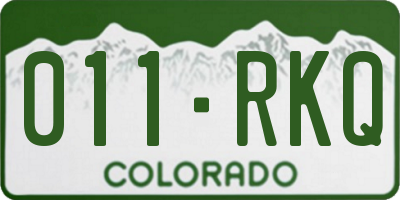 CO license plate 011RKQ