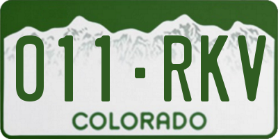 CO license plate 011RKV