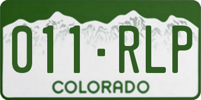 CO license plate 011RLP