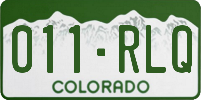 CO license plate 011RLQ
