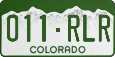 CO license plate 011RLR